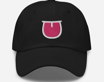 Pink Tongue Embroidered Classic Hat / Ballcap / Adjustable / Go Lick The World! / Black or Grey