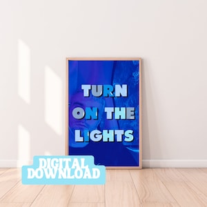 Turn on the lights Fred Again bubble DJ house music inspired poster digital download print
