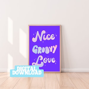 Nice groovy love house music inspired poster digital download print
