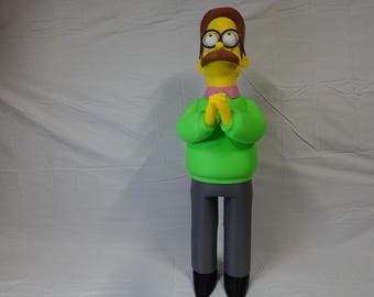 Ned Flanders 3d printed Simpsons character Large Scale cartoon character Fan Art