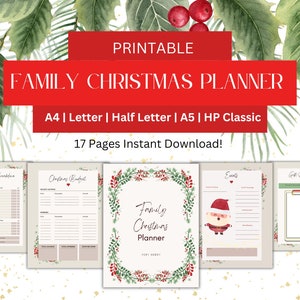 Ultimate Family Christmas Planner Printable | Christmas Printable Planner | Classic Design Detailed Xmas Weekly Printable Planner |