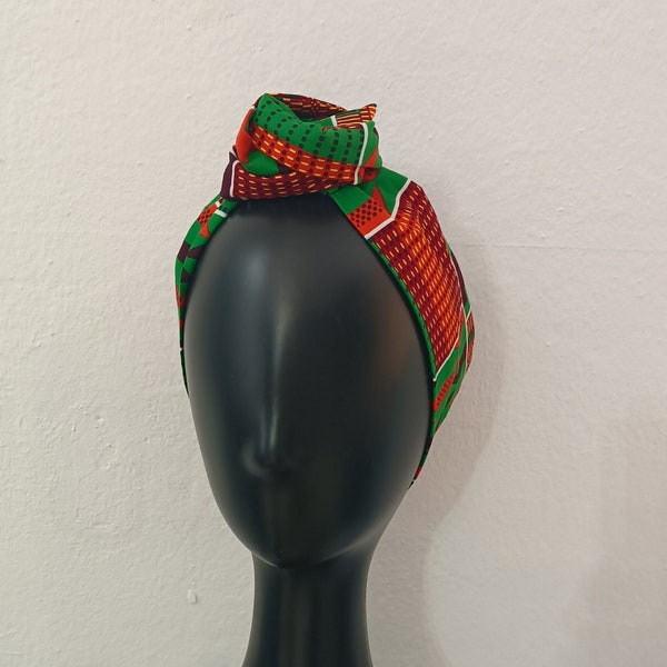 Cinturón Diadema de alambre, diadema de nudo, cinta Boho para el cabello, Wax fabric belt, african bandeau chaveux, wire Headwrap, headband