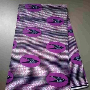 African wax fabric, wax fabric lot 3 yards/6 yards, purple swallow pattern, 100% cotton fabric, Cotton Wax Fabrics