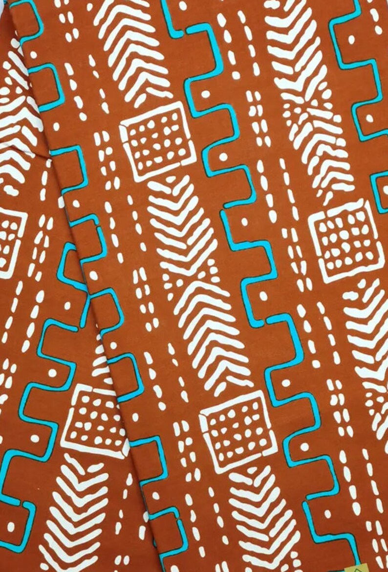 African Wax Fabric, Cotton Wax Fabric, Lot 3 Yards/6 Yards, Bogolan