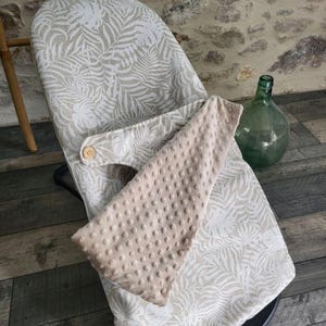 Handmade BabyBjörn sun lounger cover with removable blanket – personalized baby cushion, original baby gift image 1