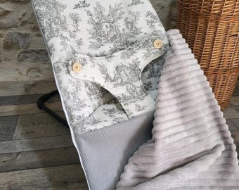 Capa artesanal para espreguiçadeira BabyBjörn com capa removível – almofada personalizada para bebê.