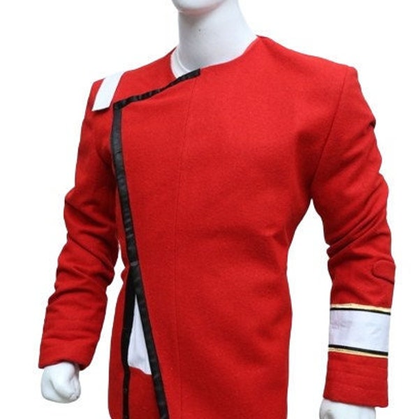 Handmade Red Wool Space Craft Coat | Captain Admiral Red Space Uniform | Cosplay Film Costume For Halloween | Christmas Gift Jacket