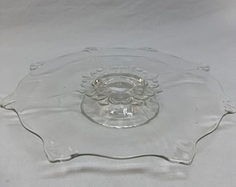 Vintage Crystal Pedestal Plate