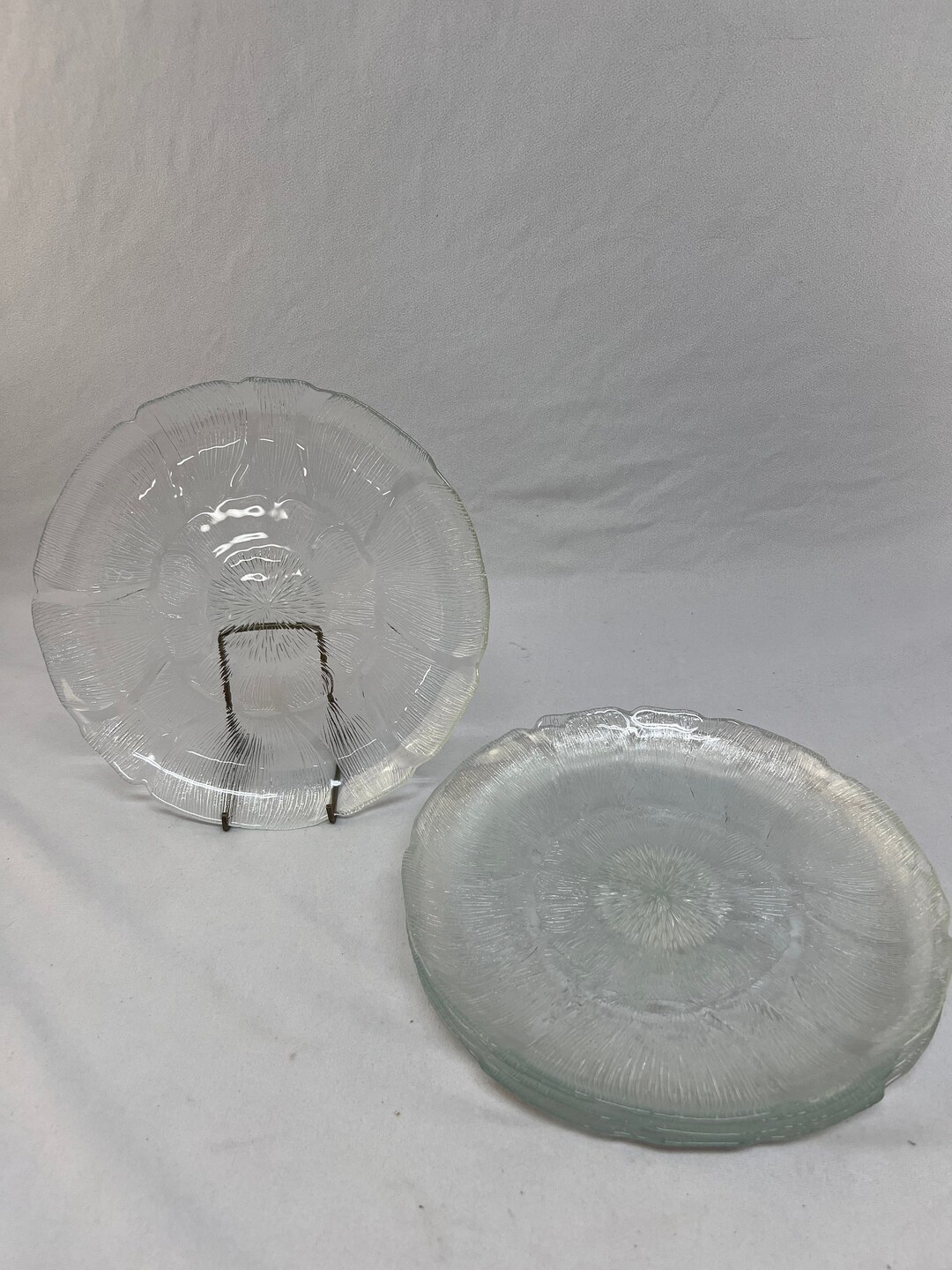 Set of 6 Vintage Arcoroc Glass Dinner Plates, Le Fleur Pattern Etsy