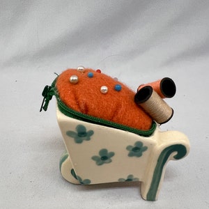 Handmade Pincushion - Wheel Barrow
