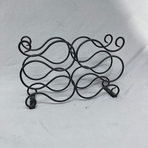 Vintage Silver Metal 6 Bottle Wine Rack, Tabletop Wine Rack