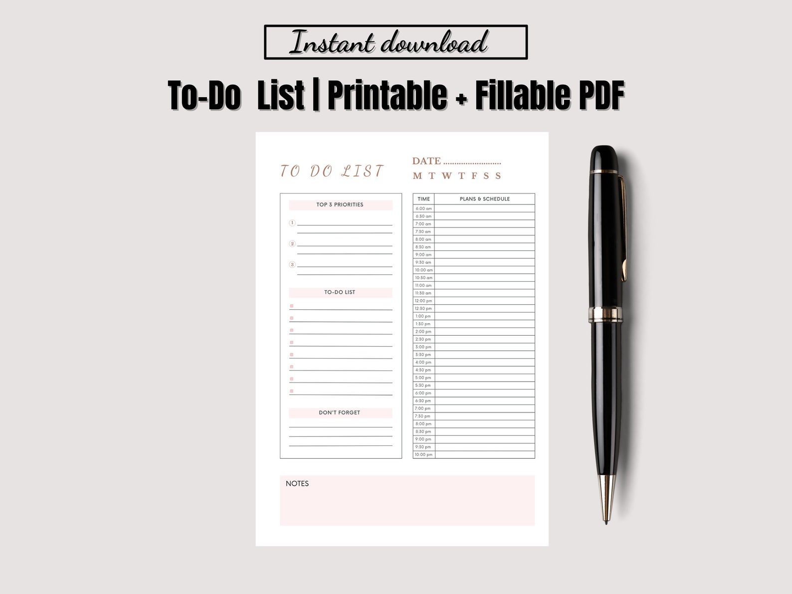 To-do Lists Digital Planner, Daily Planner, Printable to Do List ...