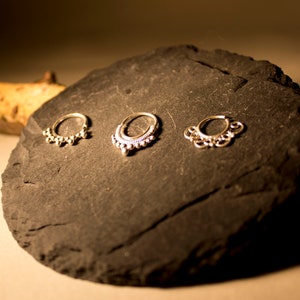 Sterling Silver Tribal Septum Helix Tragus Earring Silver Nose Ring Ethnic