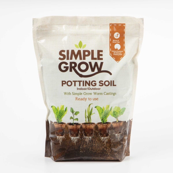 Simple Grow Potting Soil - Perfect for indoor and outdoor plants of all kinds - Just add water and plant