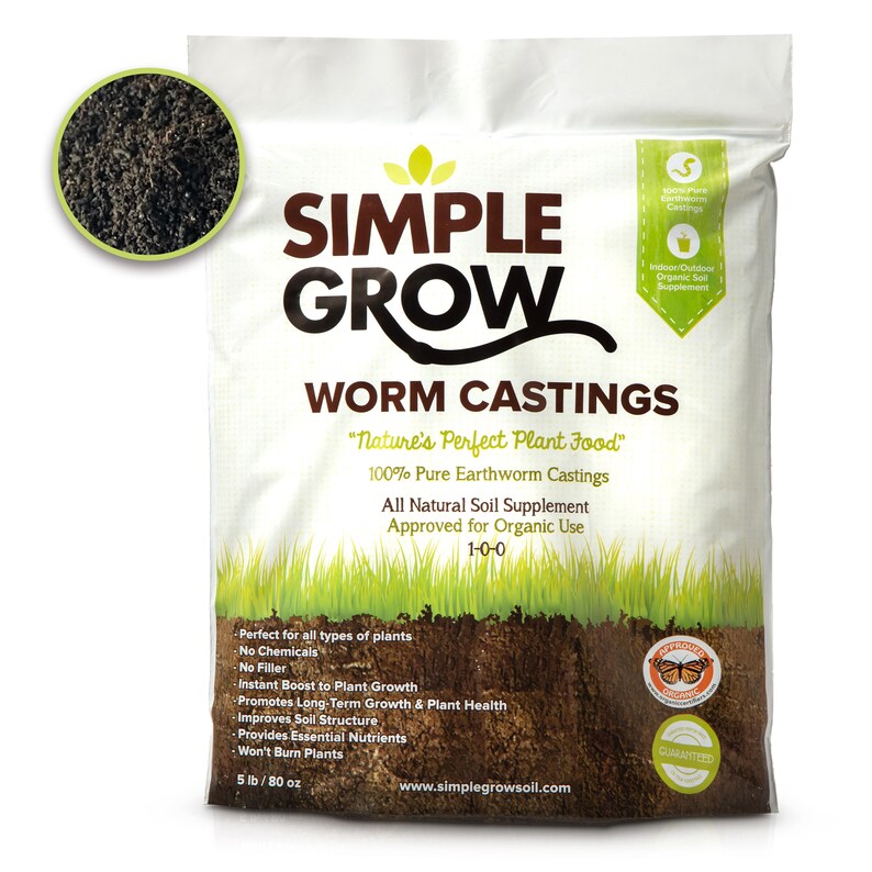 Worm Castings 25lb Bag Organic Soil Supplement Perfect for Gardening