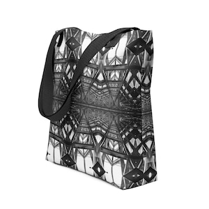 Modern Architecture Large Tote Bag, Big Abstract Architecture Tote Bag, Modern Tote, Black and White Tote Bag, Preppy Bag image 1