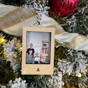 Instant Picture Frame Photo Ornament - Tree Mini Photo Frame - Ornament Frame - Engraved Keepsake Frame - Instax Mini Photo Holder