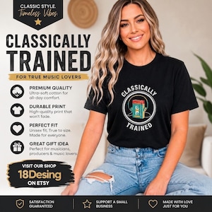 Classically Trained Shirt, Music Lover T-Shirt, Vintage Cassette Tee, Retro Music Gift, Audiophile Shirt, Music Teacher Tee, Unisex Graphic