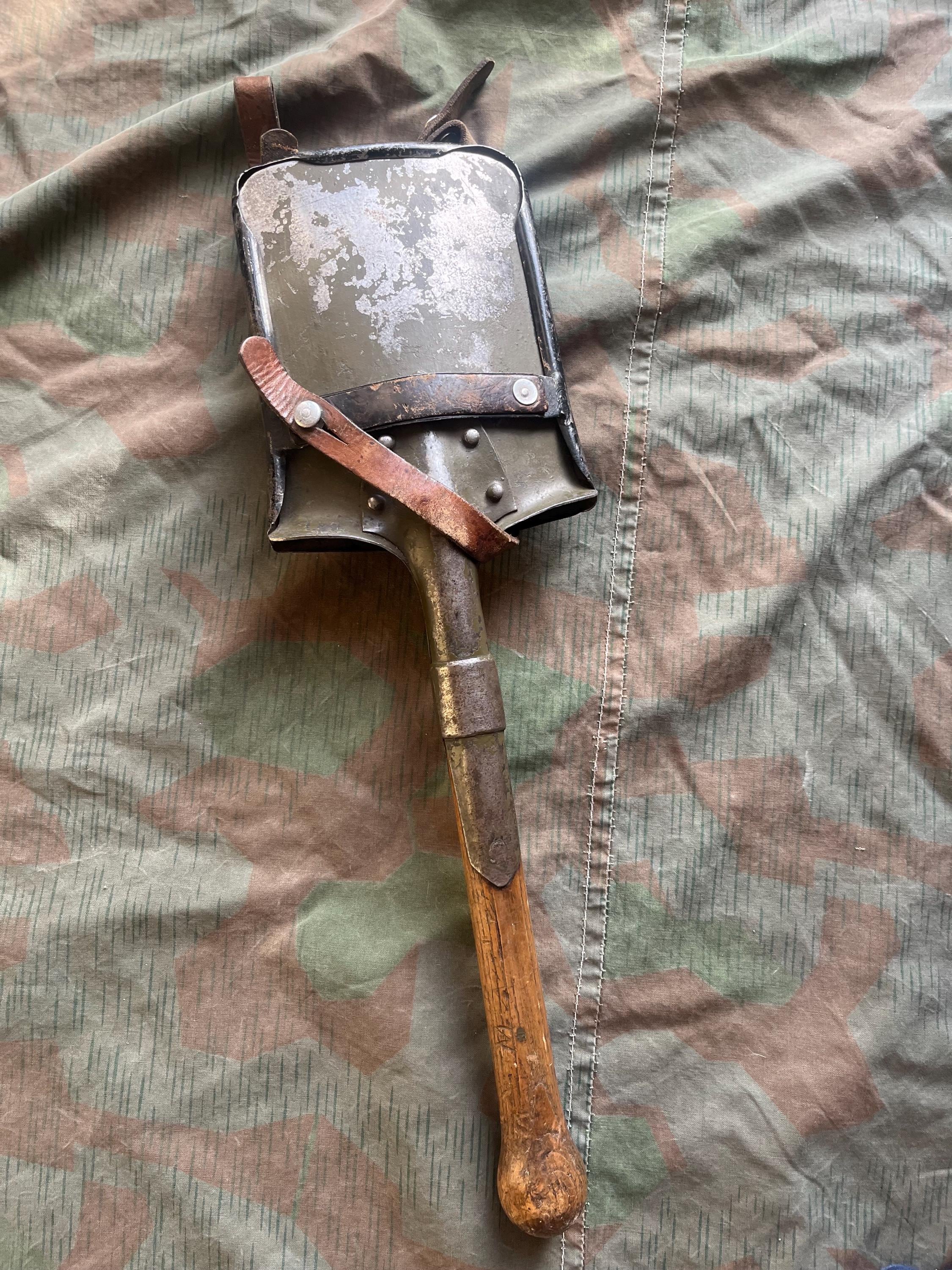 WW2 swiss army uniform original shovel spade vintage infantry 1944 dated rifleman late war model