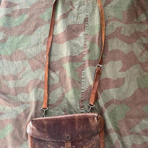 WW2 Swiss army officer leather bag satchel vintage original