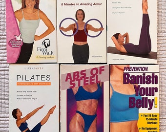 VIELE VHS Tapes - Retro 90er Jahre Pilates, Übung, Workout Tapes