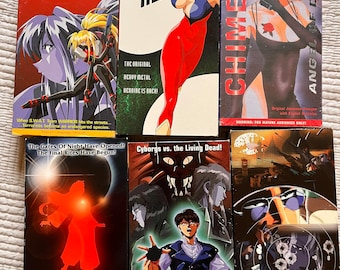 LOT OF 6 VHS : Golgo 13, Sonic Soldier Borgman, Blue Seed, Cutey Honey, Burn Up W, Chimera - Anime lot
