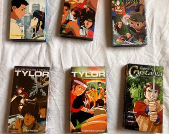 LOT OF 6 VHS - Tenchi in Tokyo, The Irresponsible Caption Tylor, Ninku, Legend of Crystania