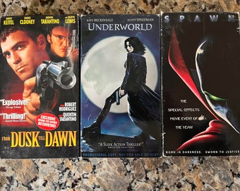 HORROR VHS LOT - From Dusk Till Dawn, Underworld (rare promo copy), Spawn