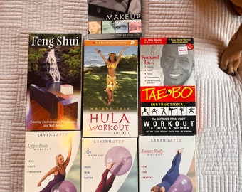 LOT OF 7 VHS Tapes - retro 90s fitness, lifestyle, make up tapes