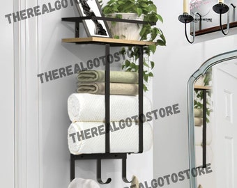 Wrought iron towel rack with shelf new arrivals
