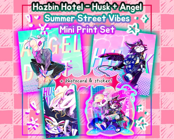 Husk + Angel Dust Summer Street Vibes Mini Print Set [hazbin Hotel
