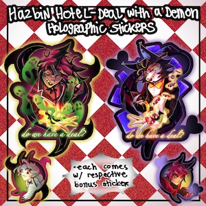 Alastor + Husk Deal With a Demon Stickers [Hazbin Hotel]
