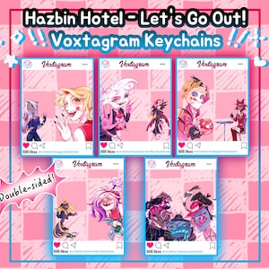 Let&#39;s Go Out! Voxtagram Keychains [Hazbin Hotel]