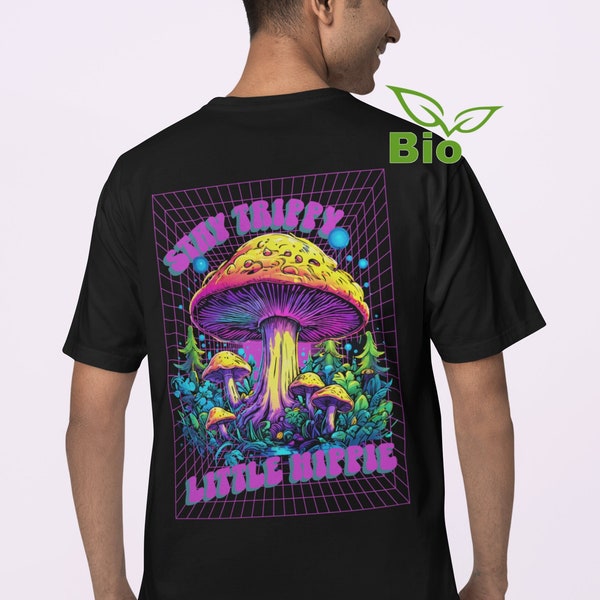 Trippy Hippie Psychedelic Oversize T-Shirt - Organic - Party Outfit Oberteil, Psy, Techno, Rave, Elektro, Festival, Geschenk