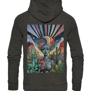 Trippy Psychedelic Rave Hoodie (Bio Organic / Unisex / XS-5XL) - Hippie Clothes for women and men, vegan gift - ARISANA - Desert Illusion