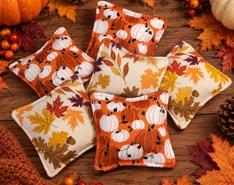 Pack of 6, Crinkle Cat Toys with Catnip, Autumn Fall,  Pumpkin Leaf Green Orange