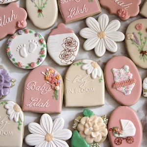 Baby in Bloom-suikerkoekjes (babyshower)