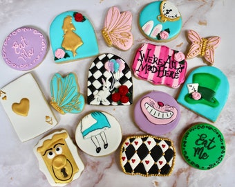 Custom Alice In Wonderland Cookies