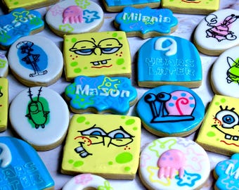 Custom SpongeBob cookies