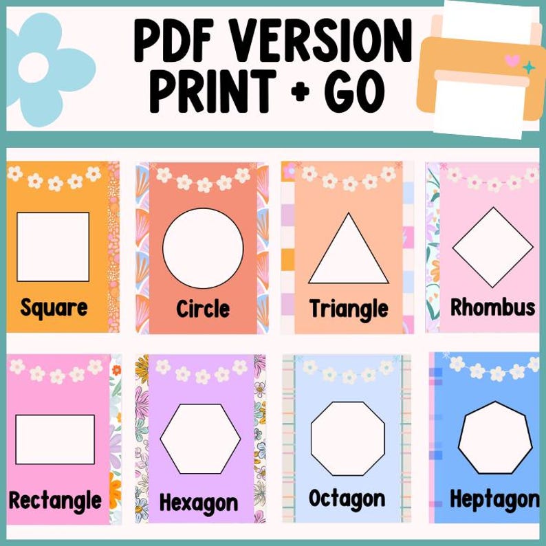 Shape Posters, Editable Posters, 3D Shapes, 2D Shapes, Geometry Posters ...