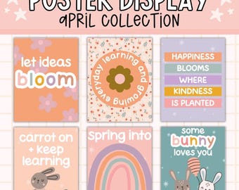 Spring Bulletin Board, Editable Posters, Classroom Decor, Bulletin Board, Spring Posters, Easter Bulletin Board, April Classroom Decor