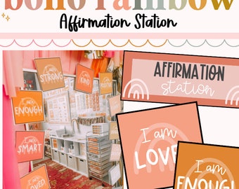 Affirmation Station, Positive Affirmations, Boho Rainbow, Classroom Organization, Classroom Decor, Classroom Management, Back to School