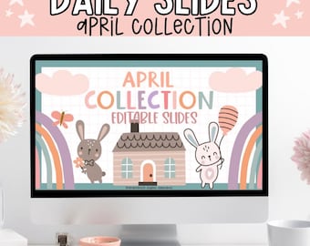 Spring Classroom Slides, Daily Slides, Editable Slide Template, Classroom Organization, Classroom Slide Templates, Spring Slides, Easter
