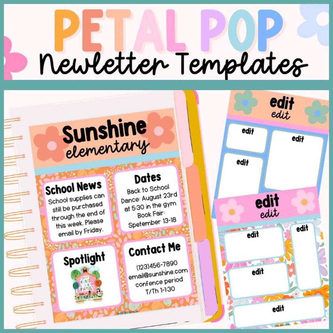 Newsletter Templates, Pastel Classroom, Classroom Newsletters, Petal ...