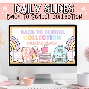 Classroom Slides, Daily Slides, Back to School Slides, Classroom Organization, Classroom Management, Back to School, Editable Slide Template