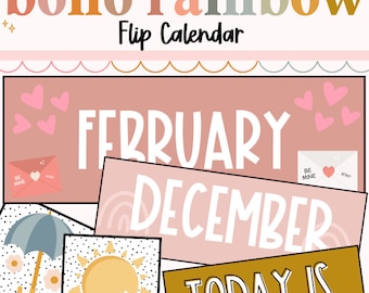 Flip-Kalender, Klassenzimmer Kalender, Boho Kalender, Klassenzimmer Organisation, Klassenzimmer Dekoration, Klassenzimmer Organisatorisches, Back to School