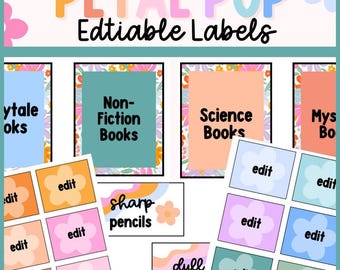 editable labels, pastel classroom, floral classroom, bright classroom, classroom labels, editable classroom labels, classroom decor