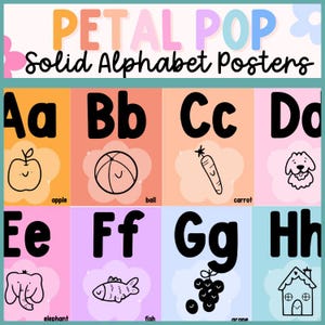 alphabet posters, pastel classroom, floral classroom, bright classroom, abc posters, primary classroom decor, classroom alphabet display