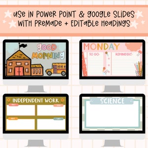 Classroom Slides, Daily Slides, Back to School Slides, Classroom Organization, Classroom Management, Back to School, Editable Slide Template image 3