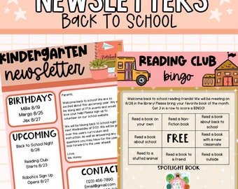 Newsletter Template, Class Newsletter, Back to School, Editable Template, Monthly Newsletter, School Newsletter, Newsletter